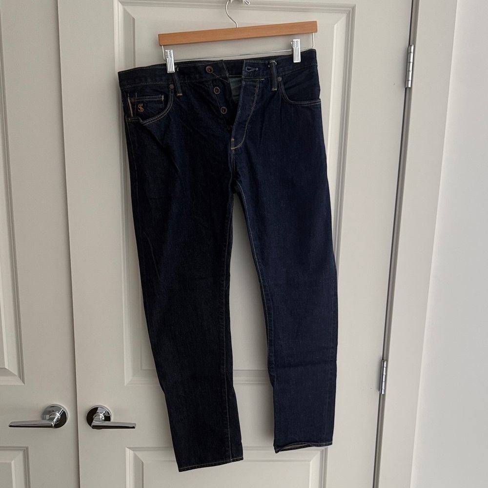Todd Snyder Indigo Denim Jeans with Contrast Stitching